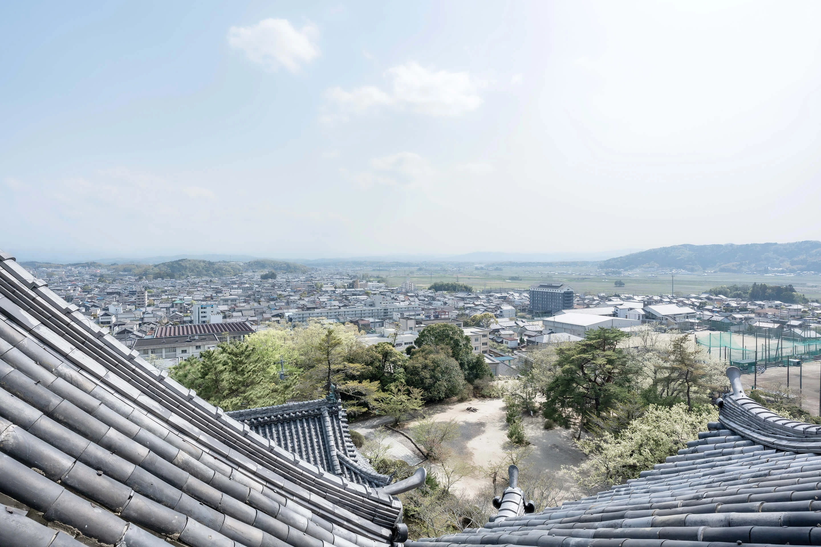 伊賀城から見下ろした伊賀上野市の風景